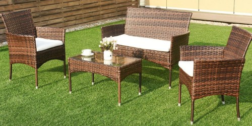 Costway 4-Piece Wicker Patio Set Only $129.99 Shipped