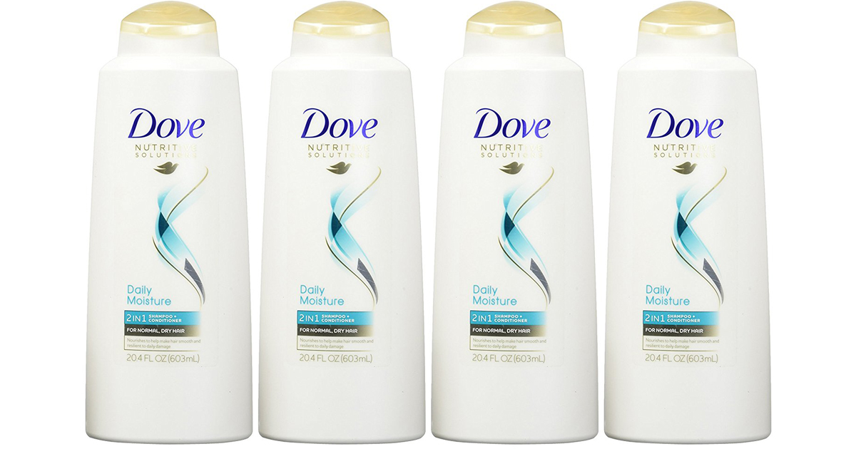 Amazon Dove 2in1 Shampoo & Conditioner 4Pack Bottles Only 9.88