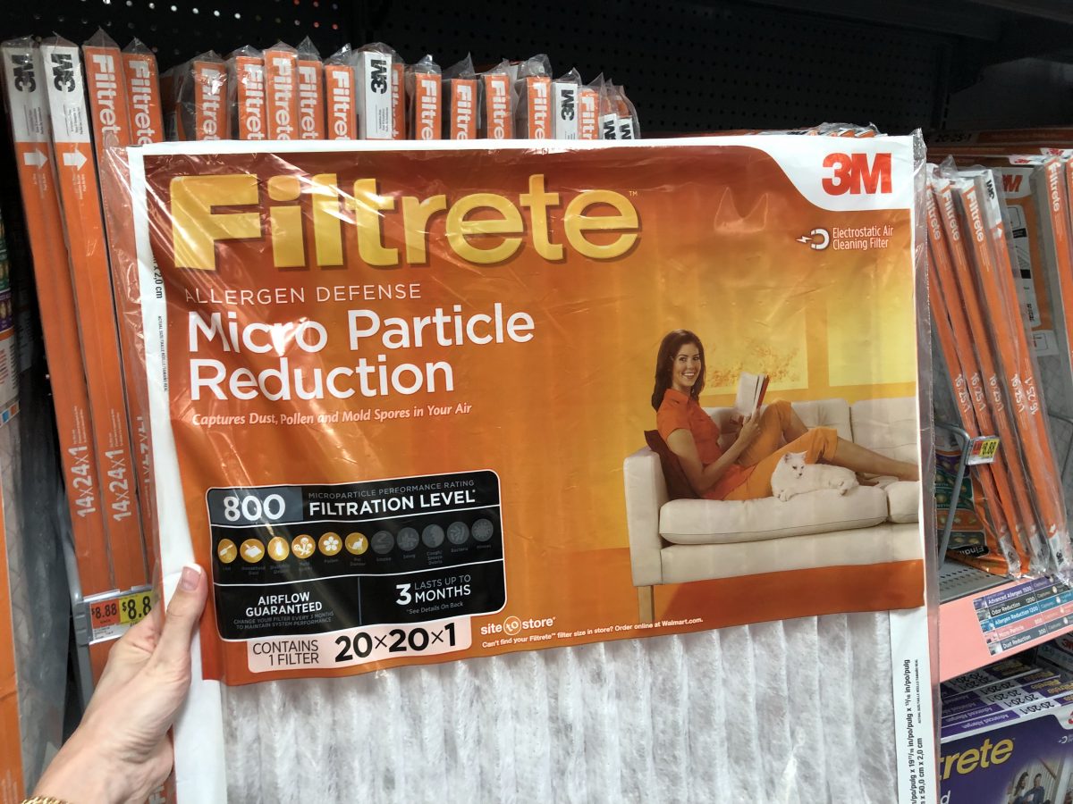 hand holding Filtrete Air Filter