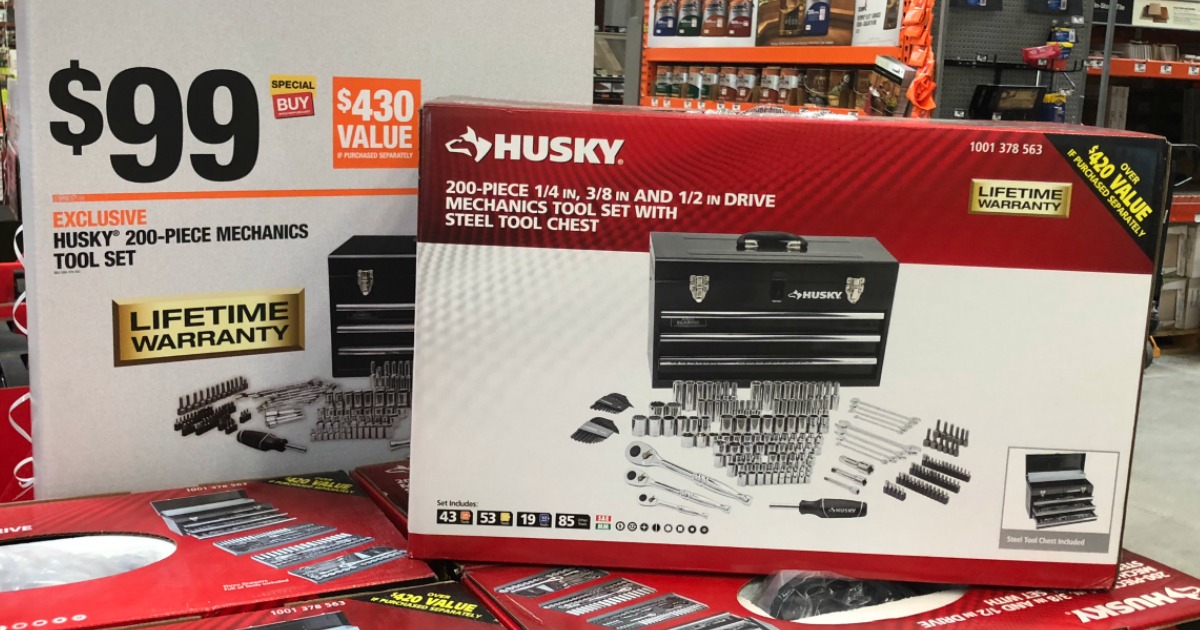 Home Depot: Husky 200-Piece Tool Set w/ Metal Box Only $99 Shipped