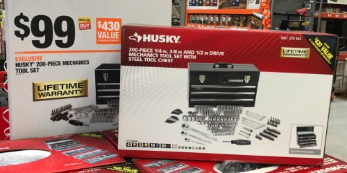 Home Depot: Husky 200-Piece Tool Set w/ Metal Box Only $99 Shipped (Over $400 Value) + More