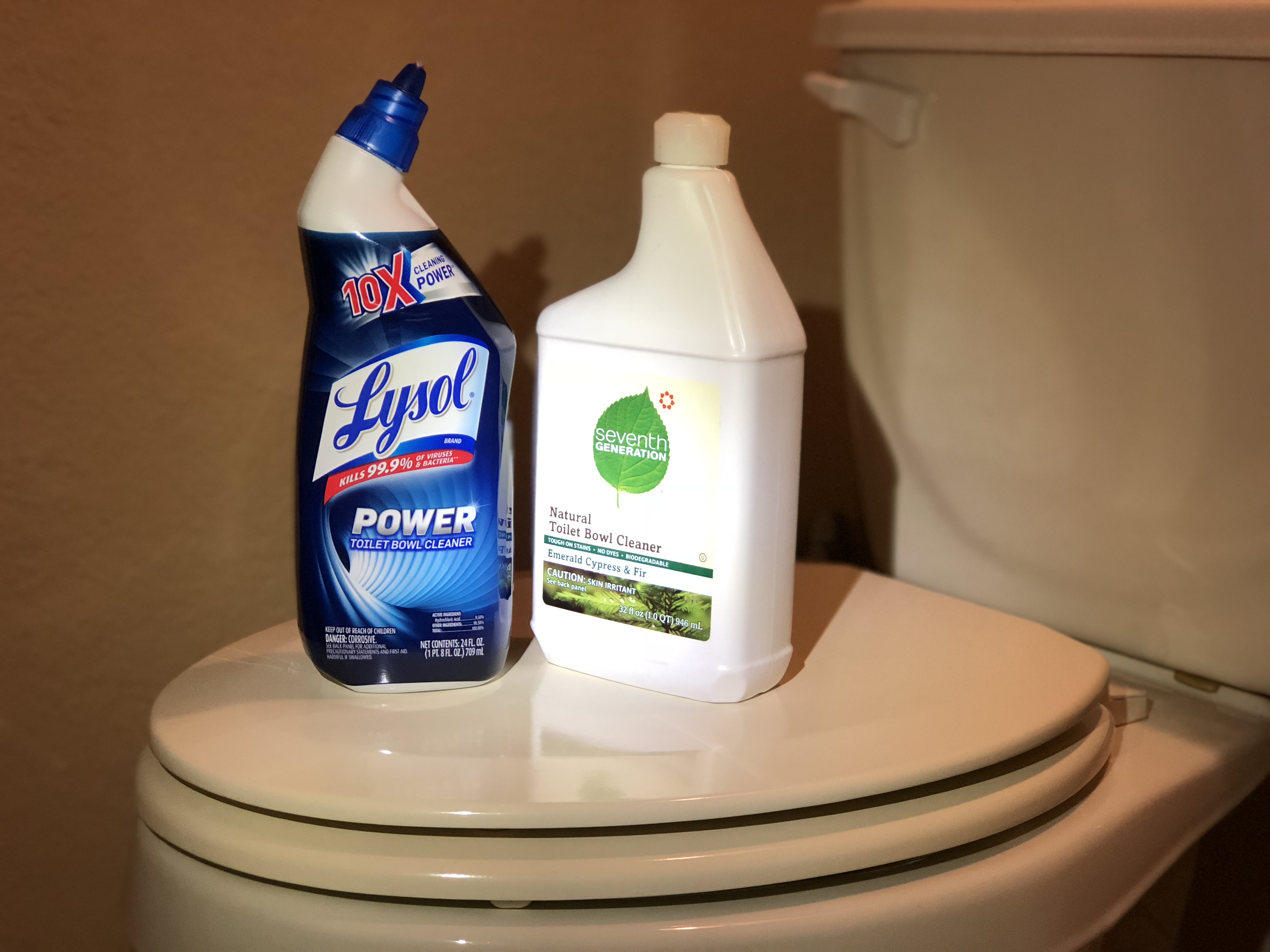 green natural eco-friendly cleaning products – Toilet Bowl Cleaners – Lysol versus Seventh Generation