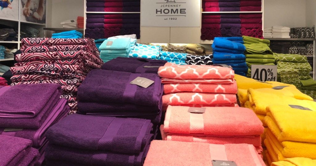display of towels at JCPenney