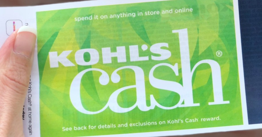 hand holding Kohl's Cash 