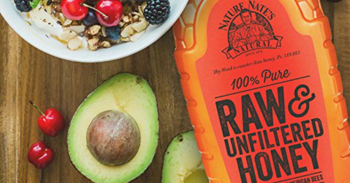 Nature Nate's Pure Raw & Unfiltered Honey 32oz Bottle Just 9.66
