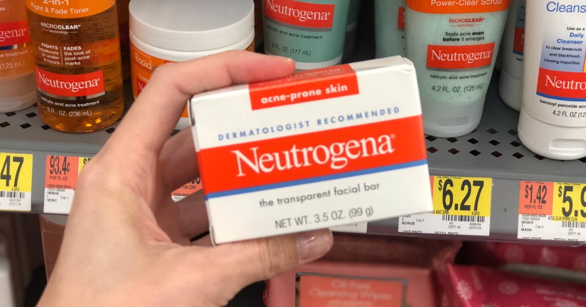 hand holding a bar of neutrogena soap