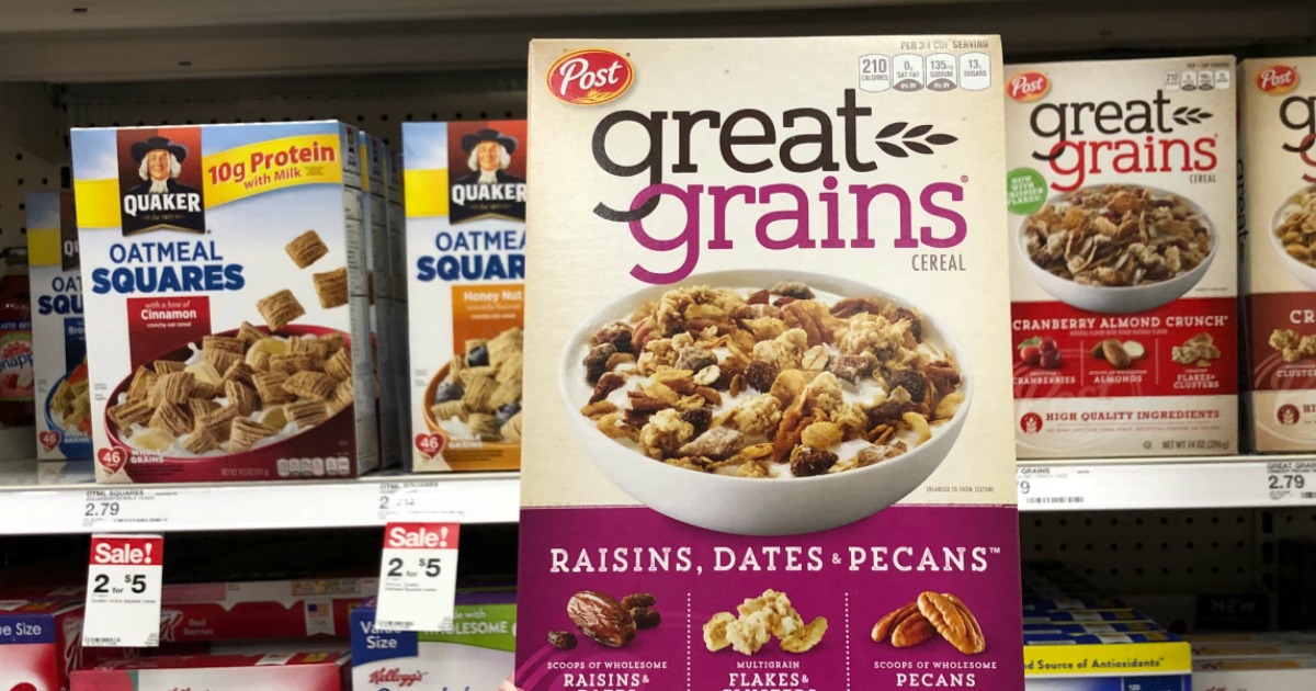 Post Great Grains Cereal Only $1.18 After Cash Back at Target + More