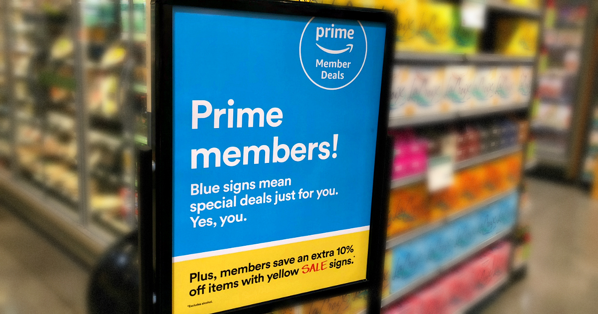 money-saving hacks at Whole Foods Market – Prime Member benefits signage in the store