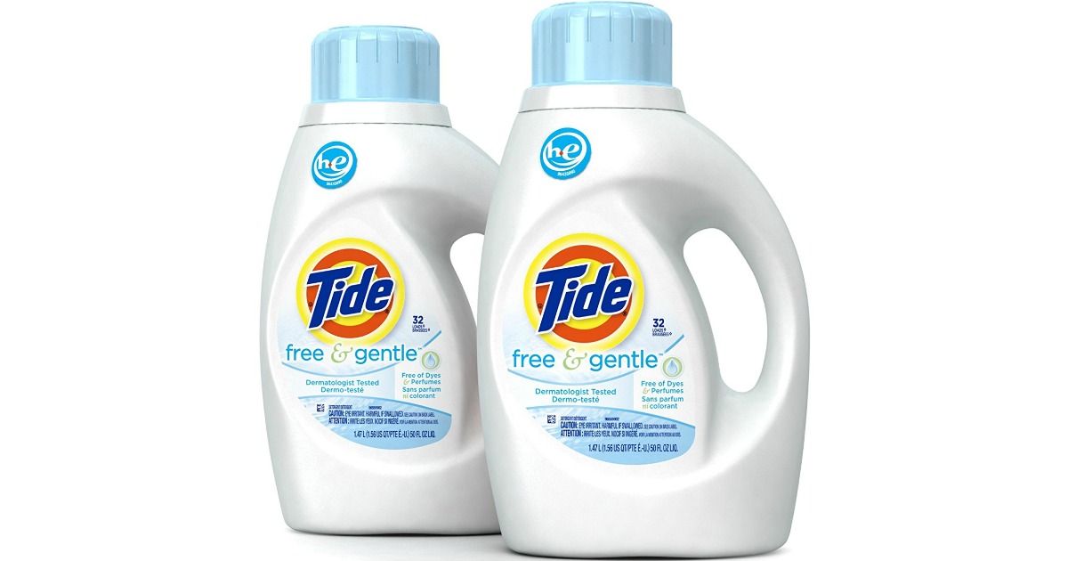 Amazon Tide Free & Gentle 50oz Laundry Detergent 2Pack Only 10.48