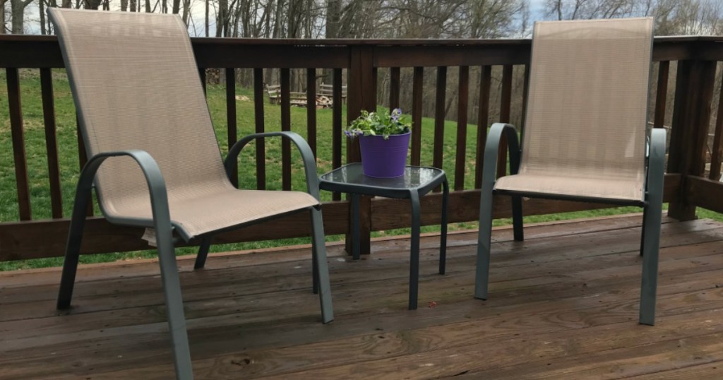Target Com Threshold Sling Stacking Patio Chairs Only 14 53