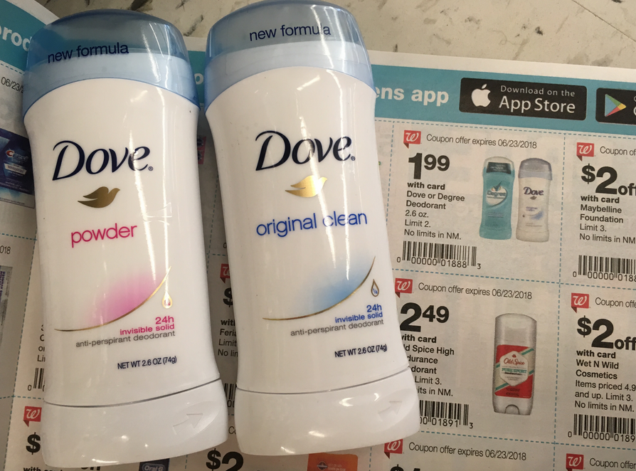Dove Deodorants Only 1 Each (Regularly 3.99) at Walgreens Just Use