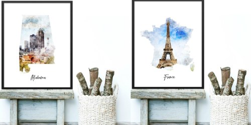 Watercolor Map Canvas Art Prints Only $4.49 (Regularly $15)