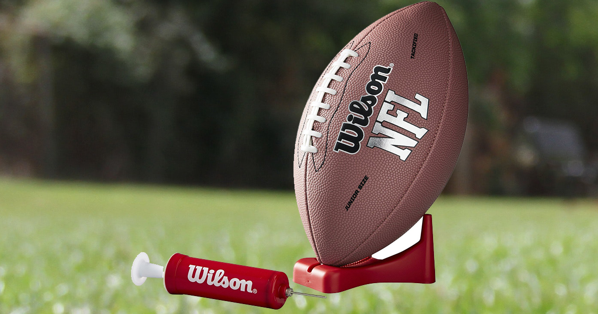 Wilson NFL MVP Junior Football w/ Pump & Tee Only $8.99 (Awesome Reviews)