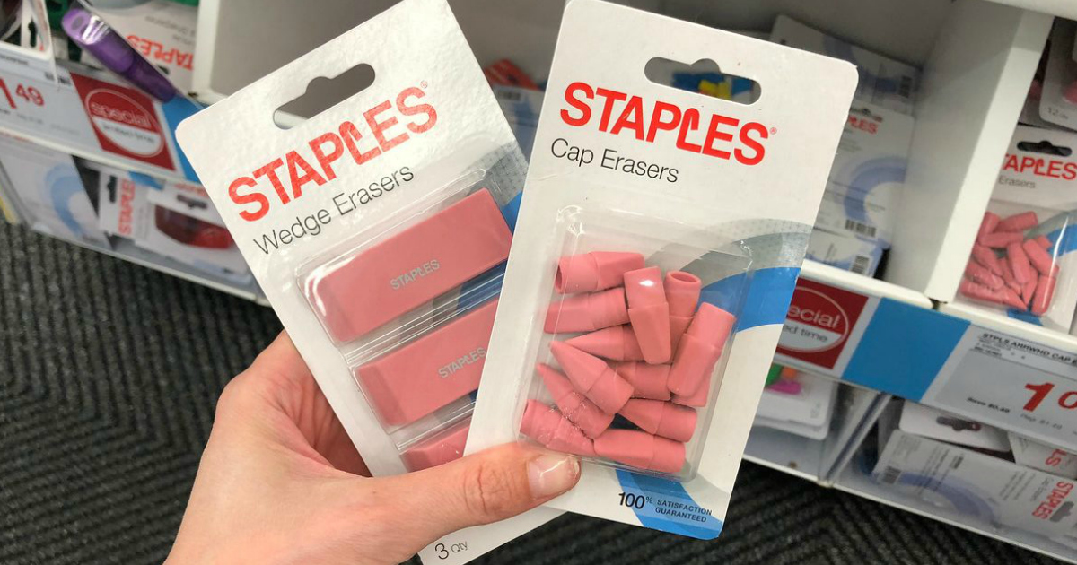 back to school deals at Staples, Target, Walmart, and more – Staples erasers