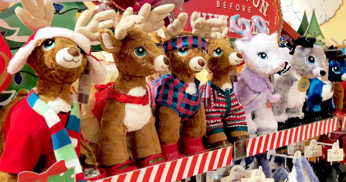build a bear reindeer plush on shelf