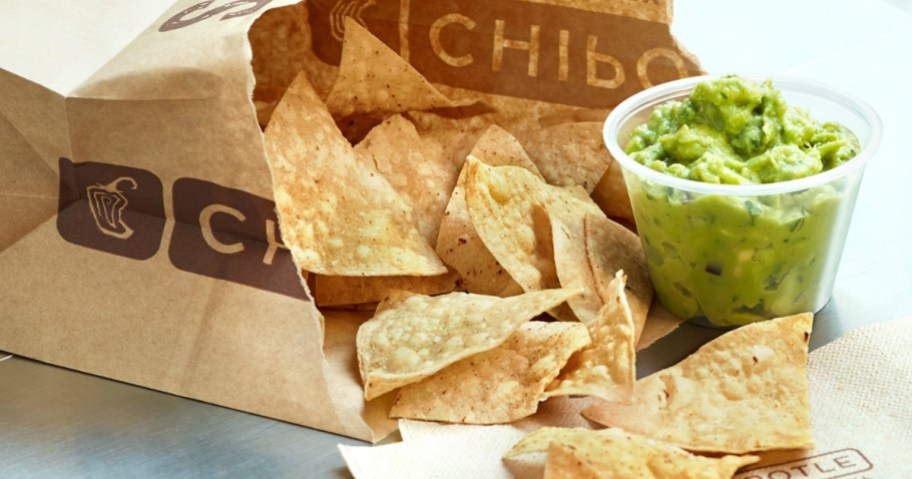 Sign up for Chipotle Rewards for free chips and guac