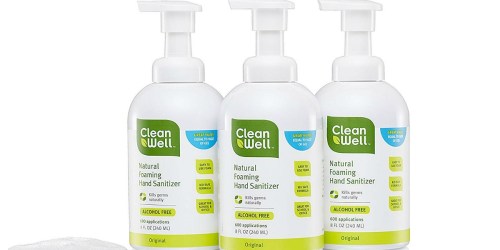 Amazon: CleanWell Natural Foaming Hand Sanitizer 3-Pack Only $12.53 Shipped