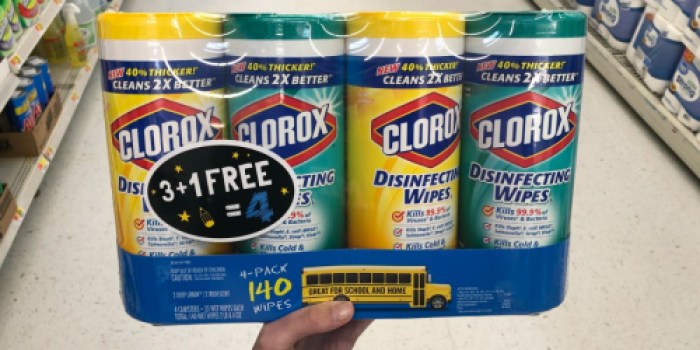Clorox Disinfecting Wipes 4-Pack Only $6.48 on Walmart.com (Perfect for Back to School)