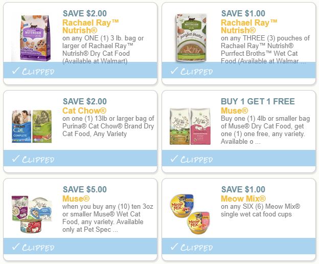 Over $12 Worth of Cat Food Coupons to Print Now (Muse Rachael Ray More)