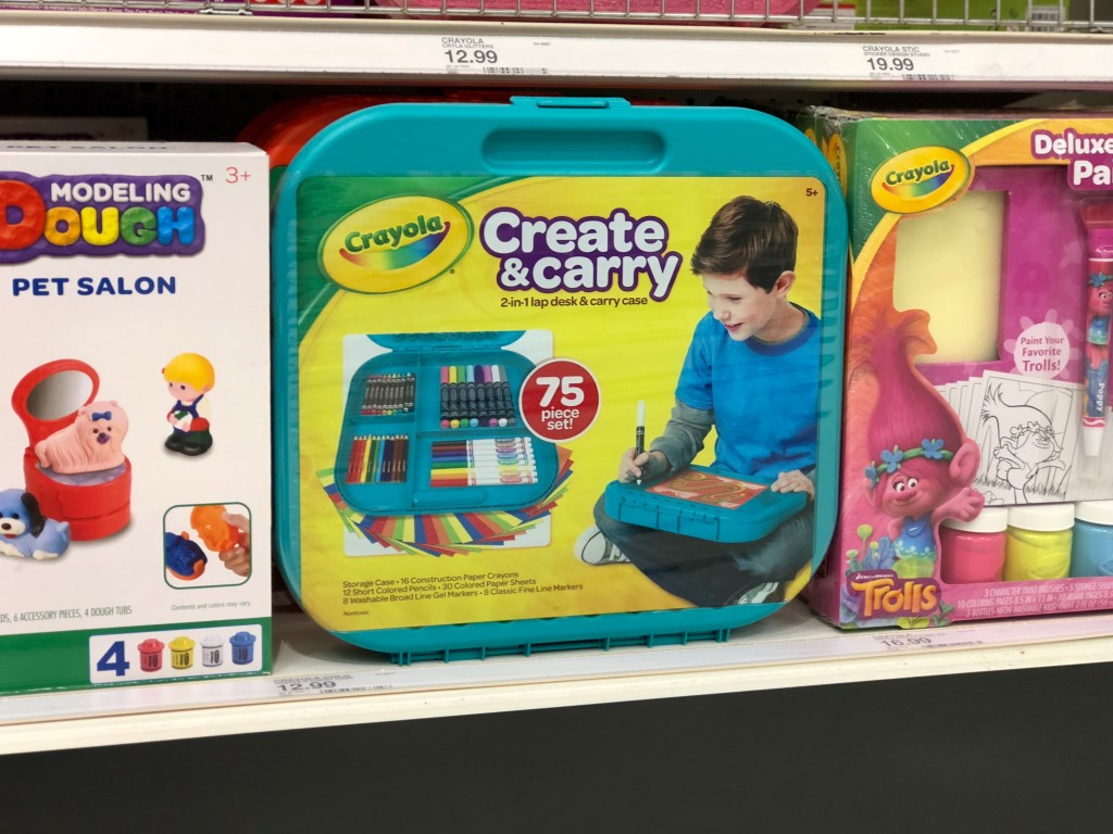 Crayola Lap Desk & Carry Case, 2-in-1, 75 Piece set!