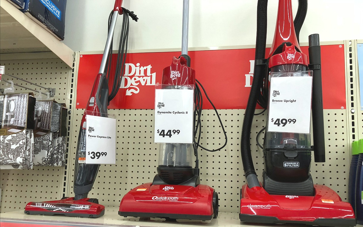 back-to-school college dorm shopping with big lots — small dirt devil vacuum cleaners