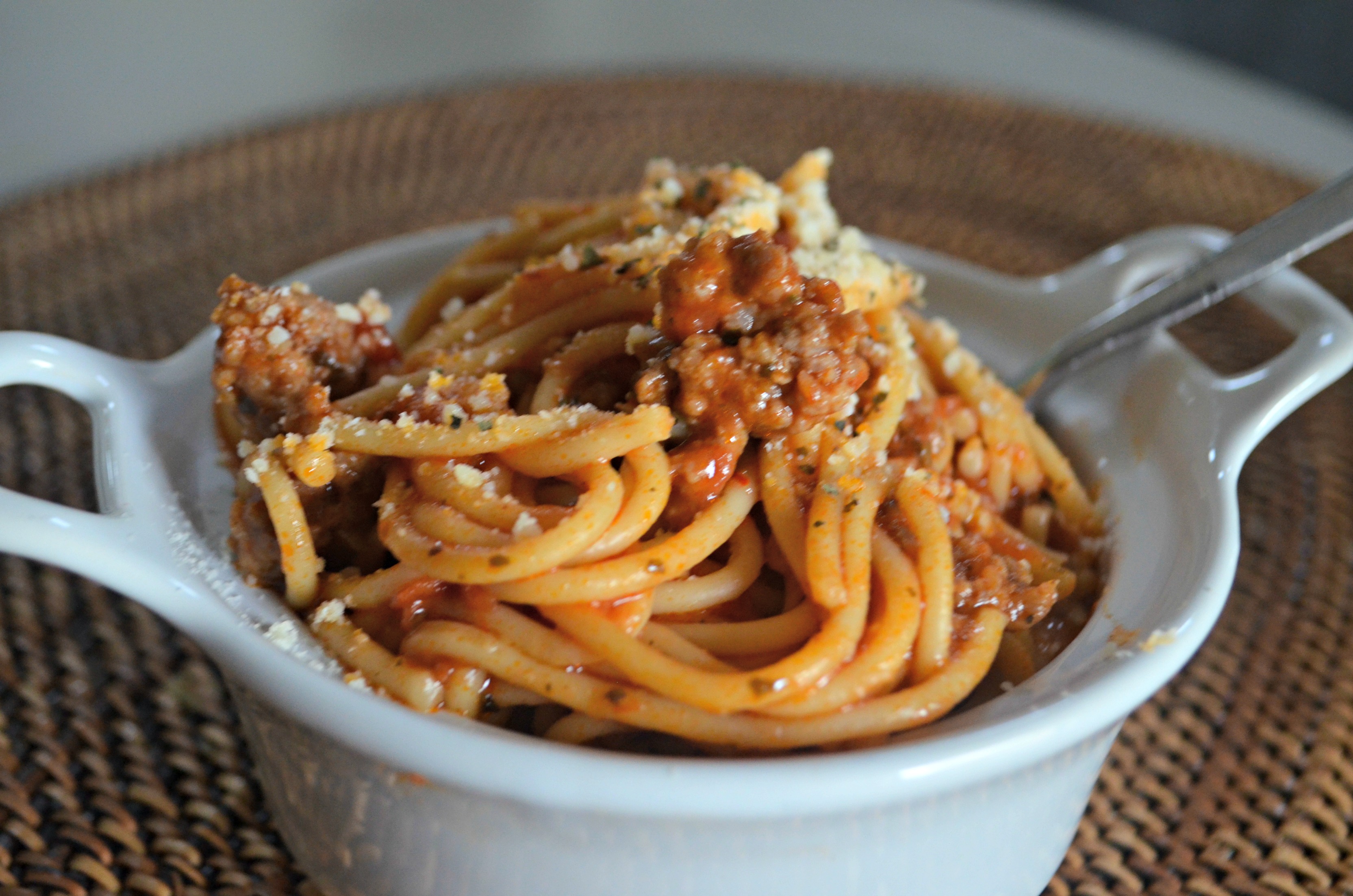 instant pot spaghetti in dish