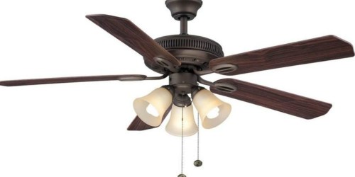 Home Depot: Hampton Bay Oil Rubbed Bronze Ceiling Fan w/ Light Kit Only $26 (Regularly $53)