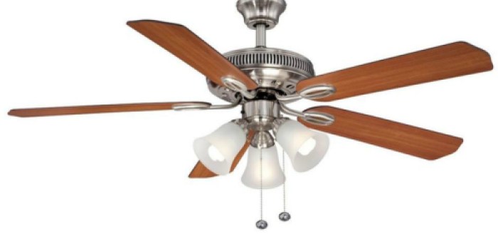 Home Depot: Hampton Bay Brushed Nickel Ceiling Fan w/ Light Kit Only $26.54 (Regularly $53)