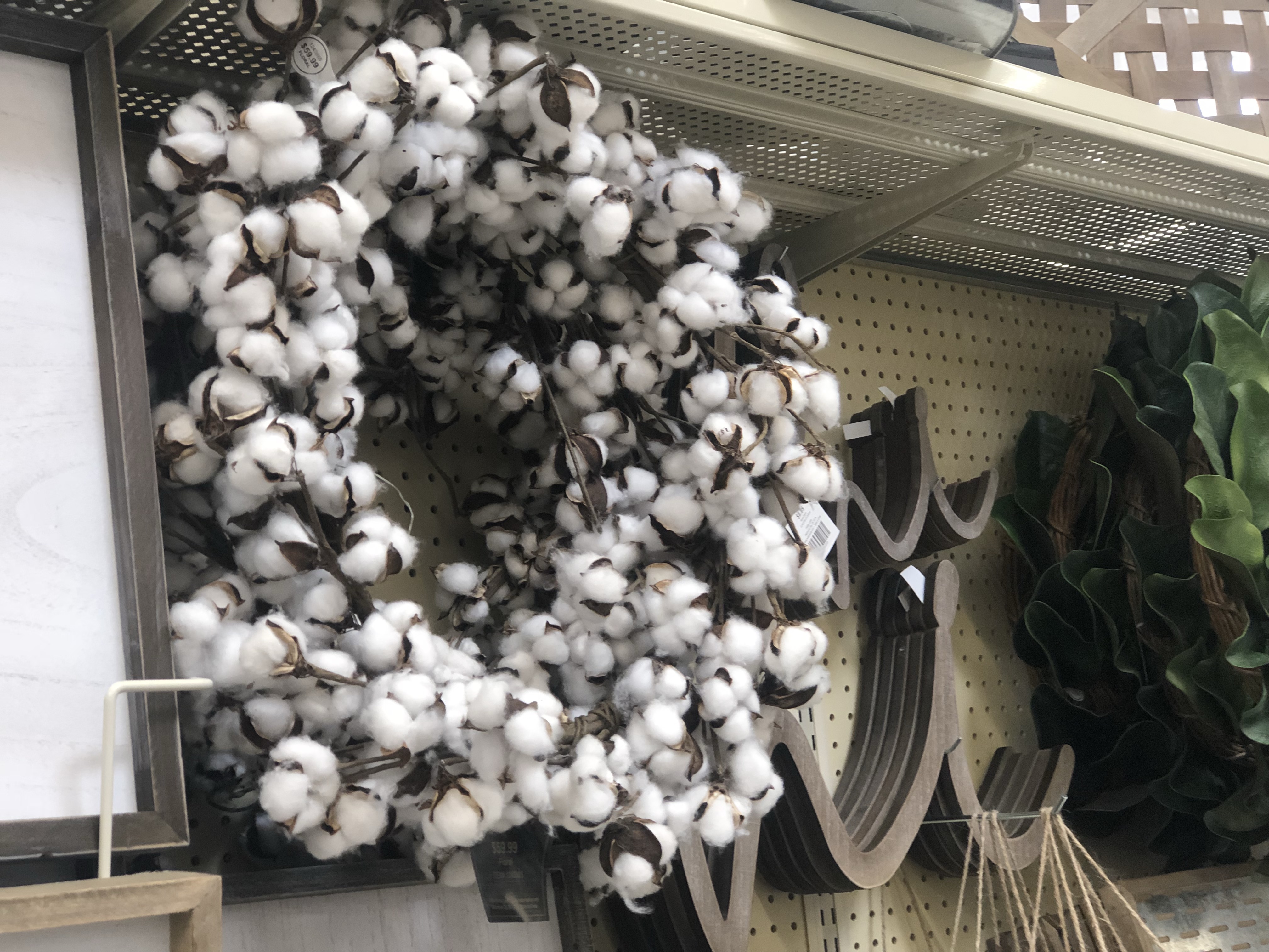 Trendy cotton wreath at Hobby Lobby looks just like Magnolia Market wreaths.