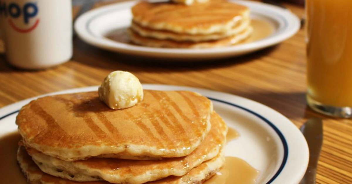 all you can eat ihop deal – buttermilk pancakes on a plate with butter