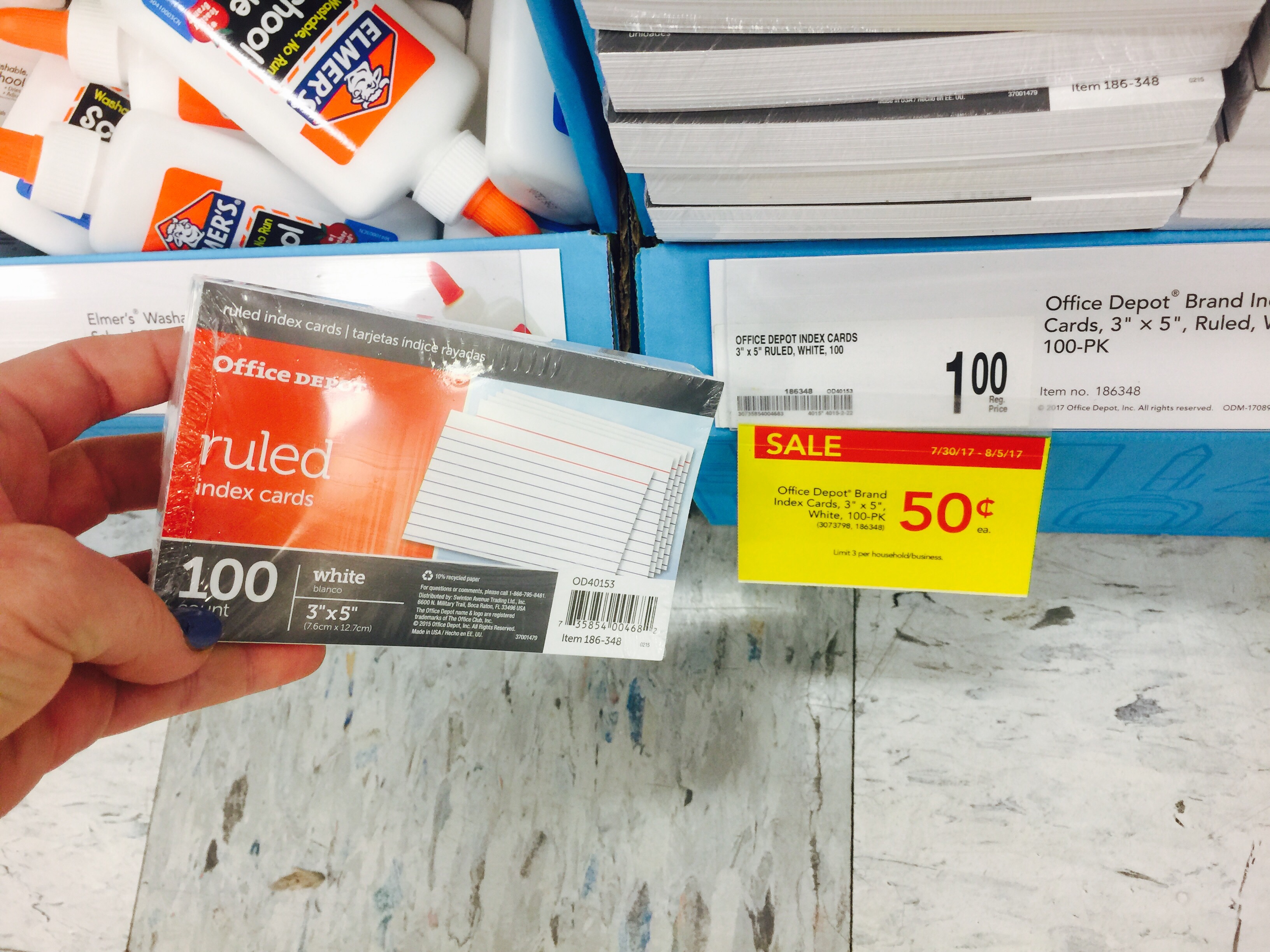 back to school deals at staples, target, and walmart - index cards 