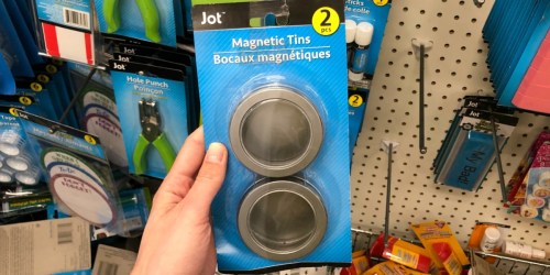 Magnetic Tins 2-Pack Only $1 at Dollar Tree (Holds Spices, Paper Clips & More)