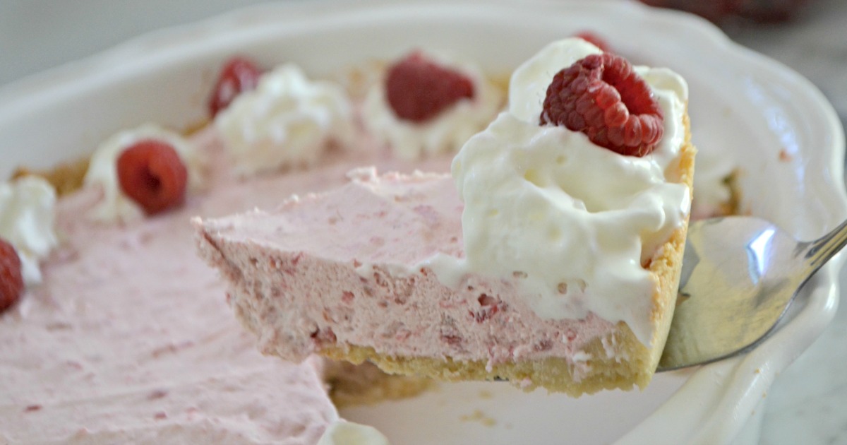 Hip2Save raspberry pie recipe - up close image of a slice of pie