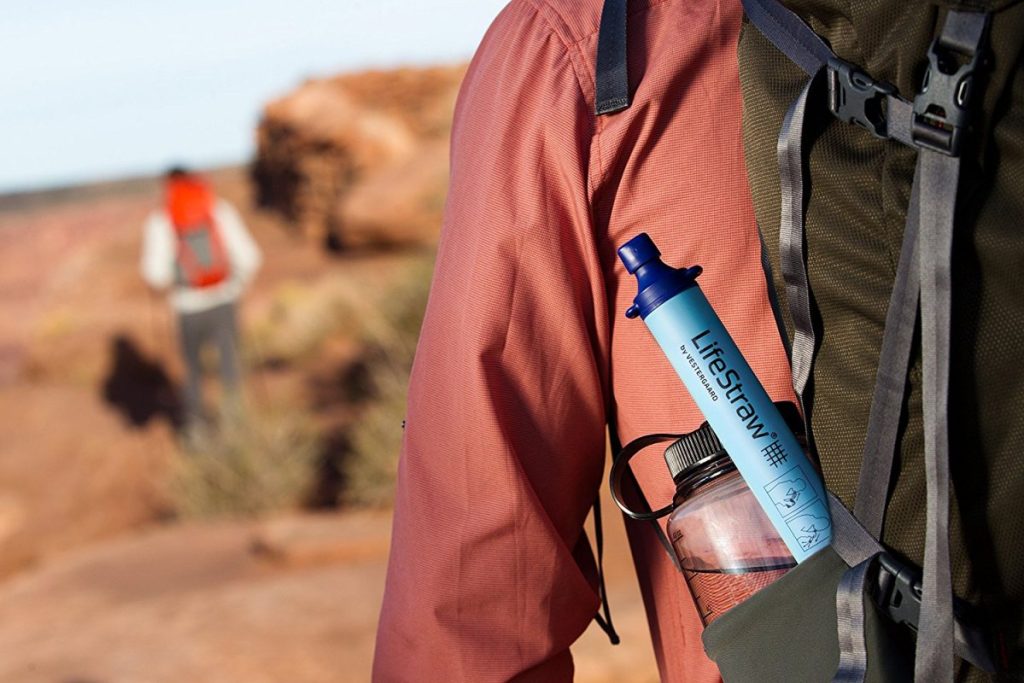 lifestraw in backpack