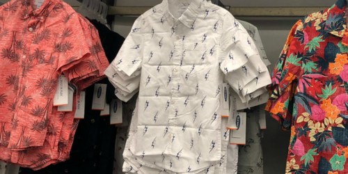 50% Off Old Navy Men’s & Boy’s Button-Up Shirts