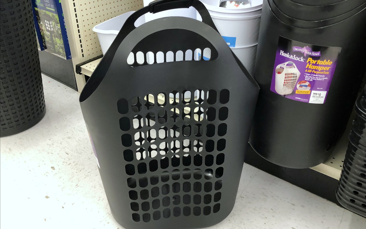 back-to-school college dorm shopping with big lots — portable hamper