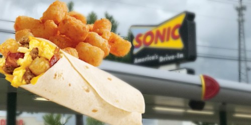 Sonic Drive-In Breakfast Burrito + Small Tots Only $1.99