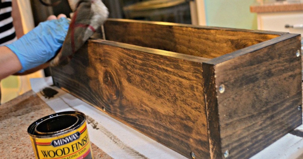 DIY: Build this Rustic Farmhouse Wood Box Centerpiece for Under 