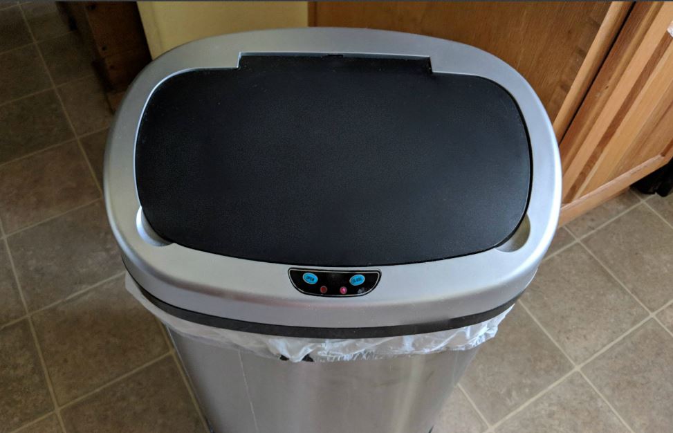 Stainless Steel 13-Gallon Touch-Free Trash Can Only $29.99 Shipped (Fingerprint Resistant trash can that opens with wave of hand