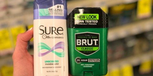 Brut & Sure Deodorant as low as 49¢ After CVS Rewards