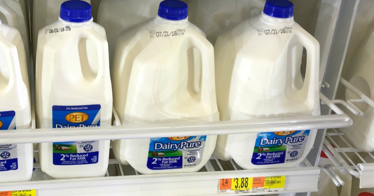 Walmart Dairy Pure milk in the refrigerator