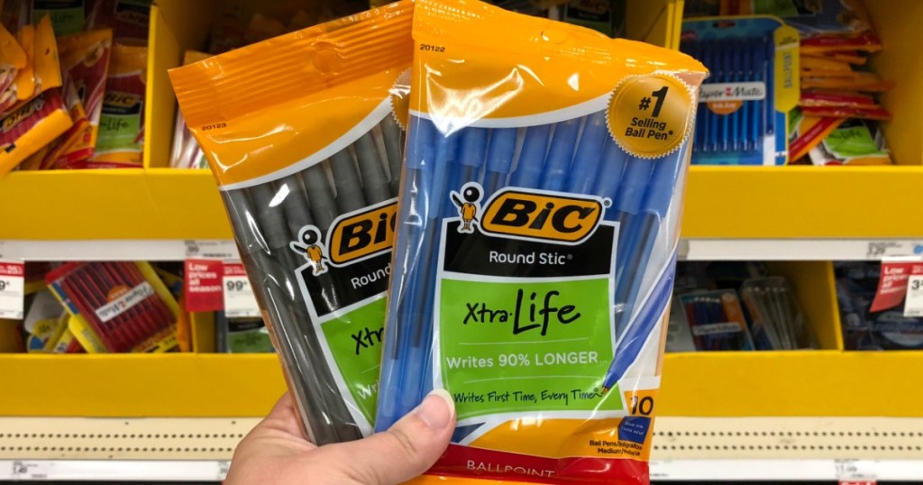 Two packs of BIC pens in Black and Blue