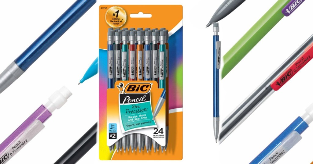 BIC pencil xtra precision 24-pack with pencil background