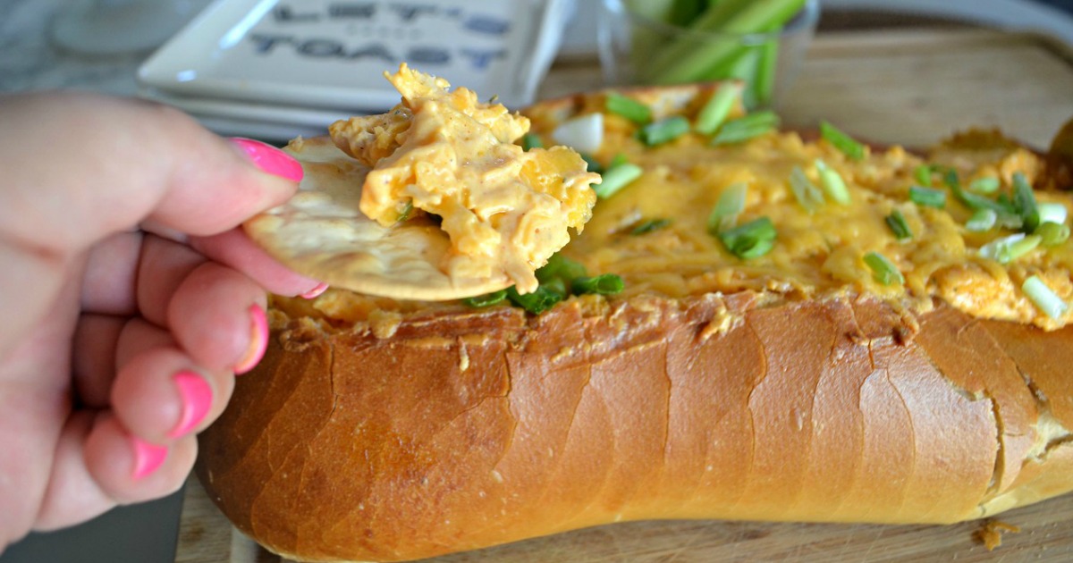 Dip Your Chip into this Buffalo Chicken Dip Stuffed Bread Bowl! | Hip2Save