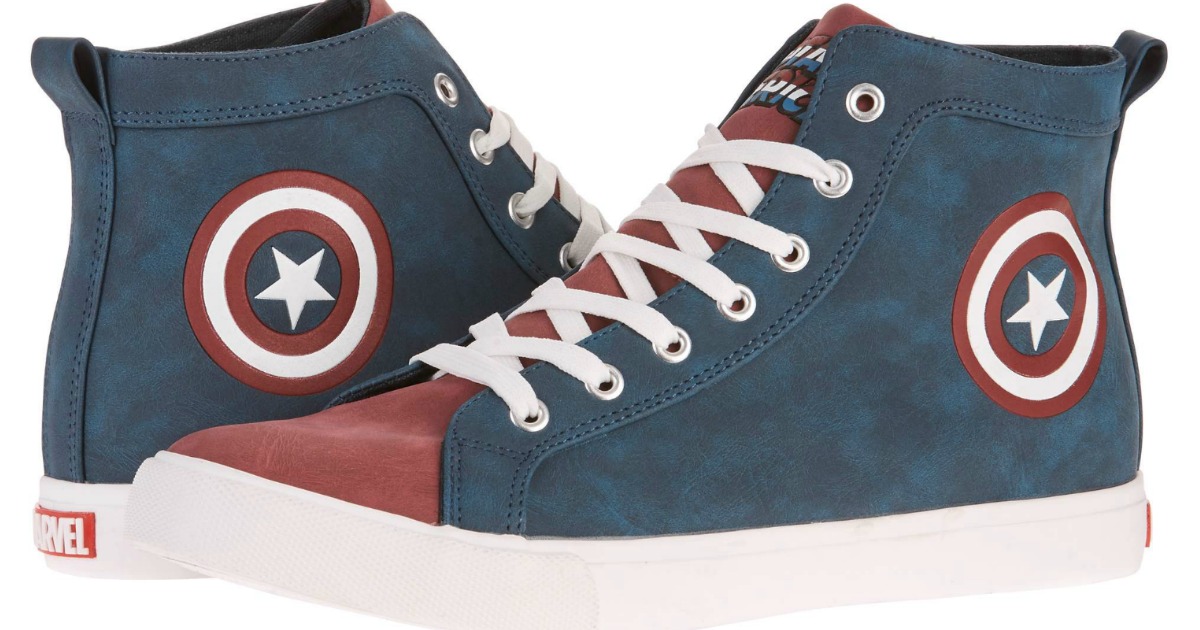 Captain America Men's High Top Sneakers Only $10 on  (Regularly  $25)