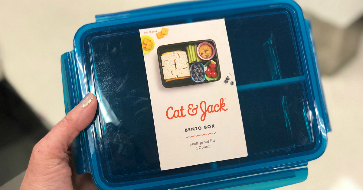 Cat & Jack Bento Box items at Target make lunches fun - a bento box in blue