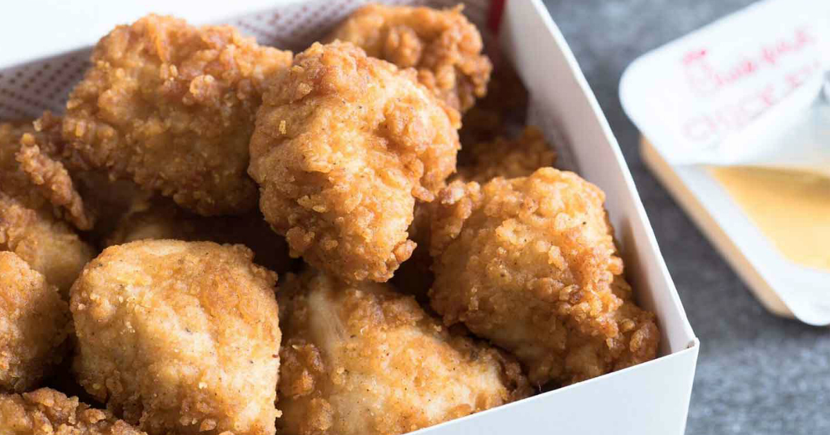 Get Chick-fil-A free nuggets through the app - Sample closeup of the 8-piece meal