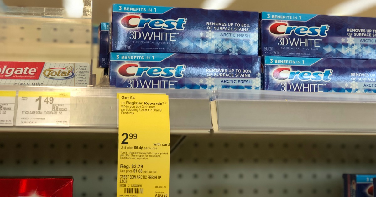 Free Crest Toothpaste AND Oral-B Toothbrushes After Cash Back At Walgreens