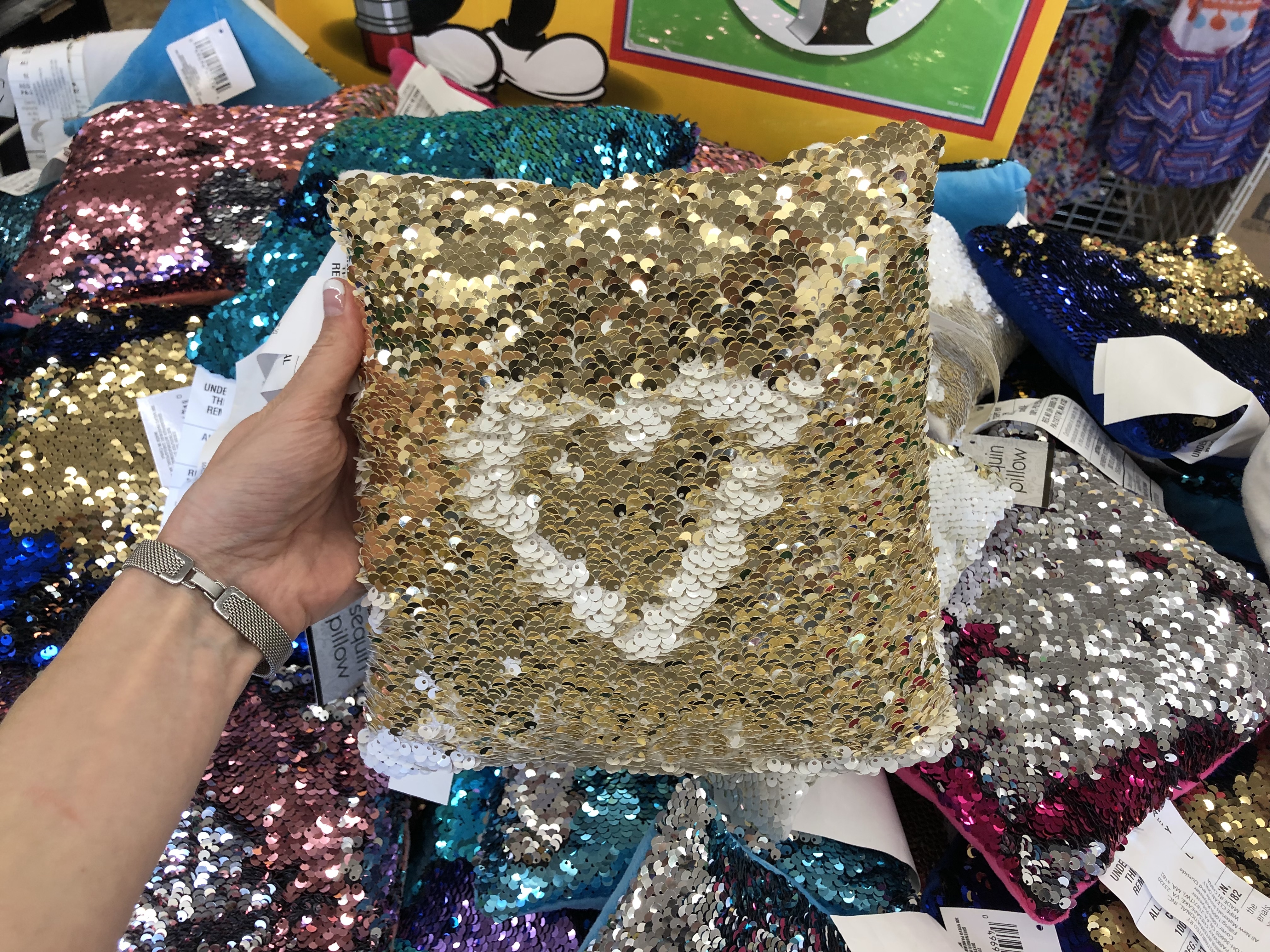 Mini cheap sequin pillow