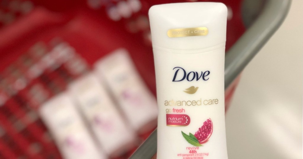 Dove Advanced Care Deodorant in TArget cart